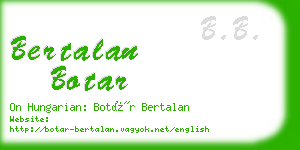 bertalan botar business card